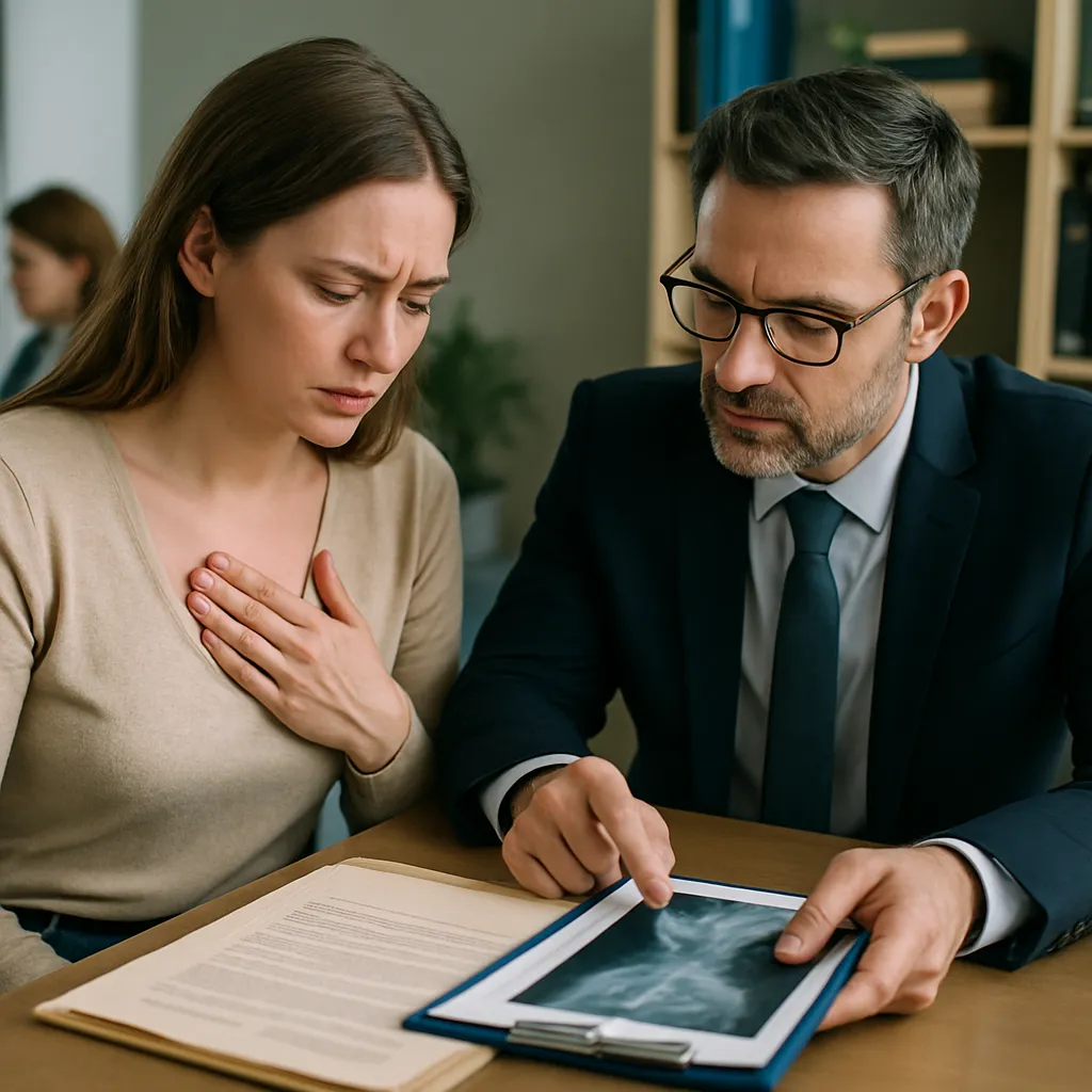 ¿Qué indemnización puedo recibir por una negligencia médica en el pecho?