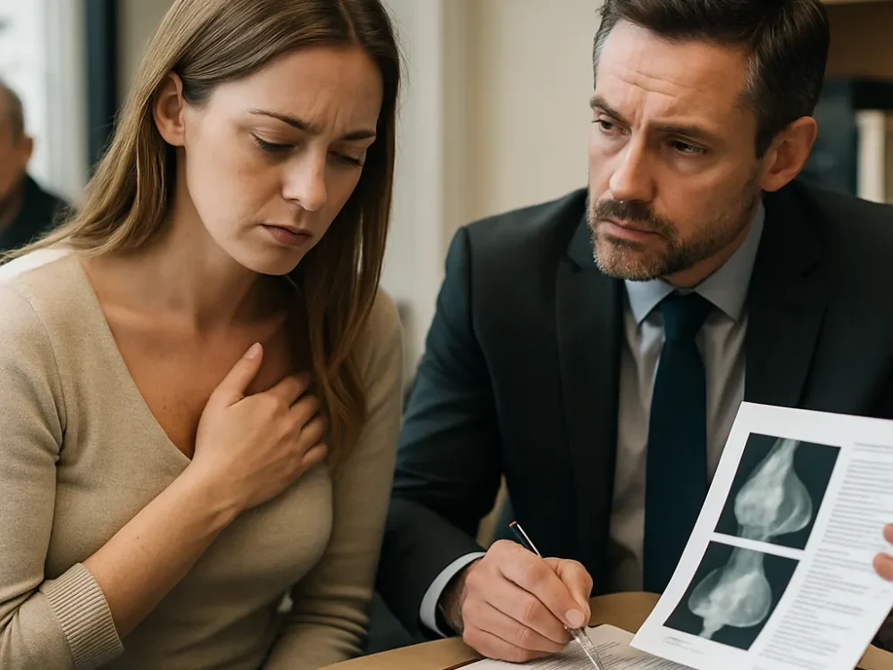 Implante subfascial mal colocado musculatura pectoral dañada innecesariamente